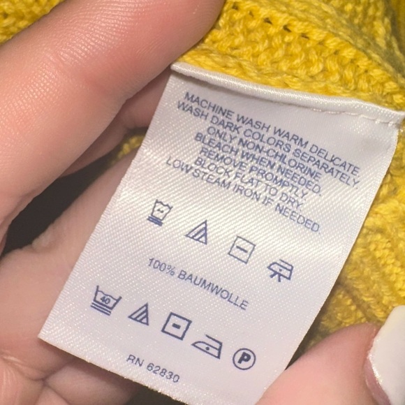 Lands' End drifter Yellow Cable Knit Sweater S winter fall NWOT - Picture 5 of 7